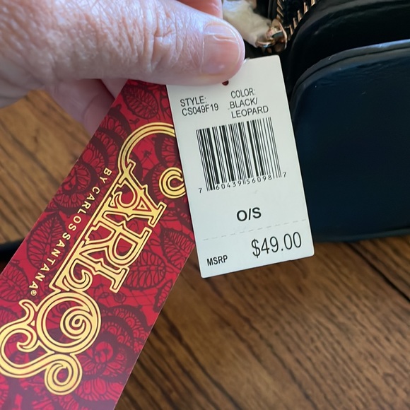 Black and Animal Print Shoulder Purse from Carlos - Brand New - Picture 2 of 5